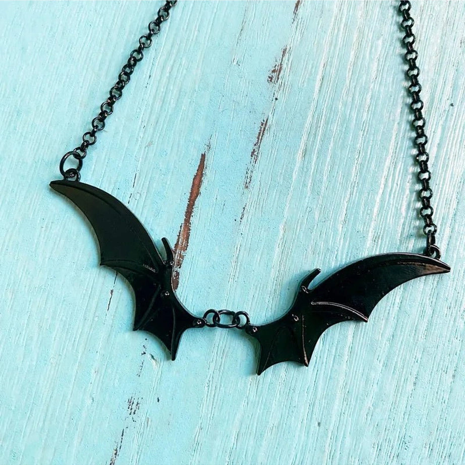 Alt Goth Midnight Bat Wing Necklace Shoptery