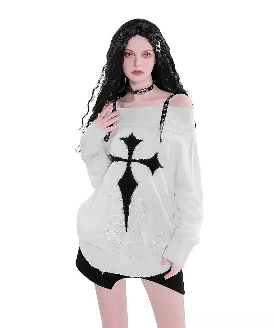 Midnight Cross Sweater - Sweaters