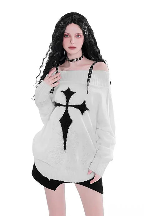 Midnight Cross Sweater - Sweaters