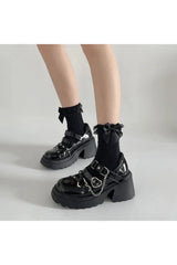 Midnight Heart Alt Chain Platform Shoes Shoptery