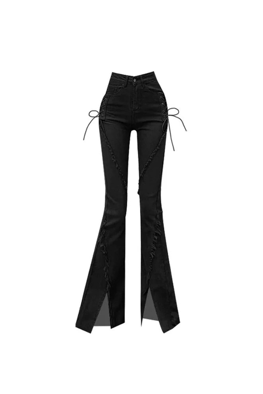 Midnight Lace - Up Flare Jeans - Jeans