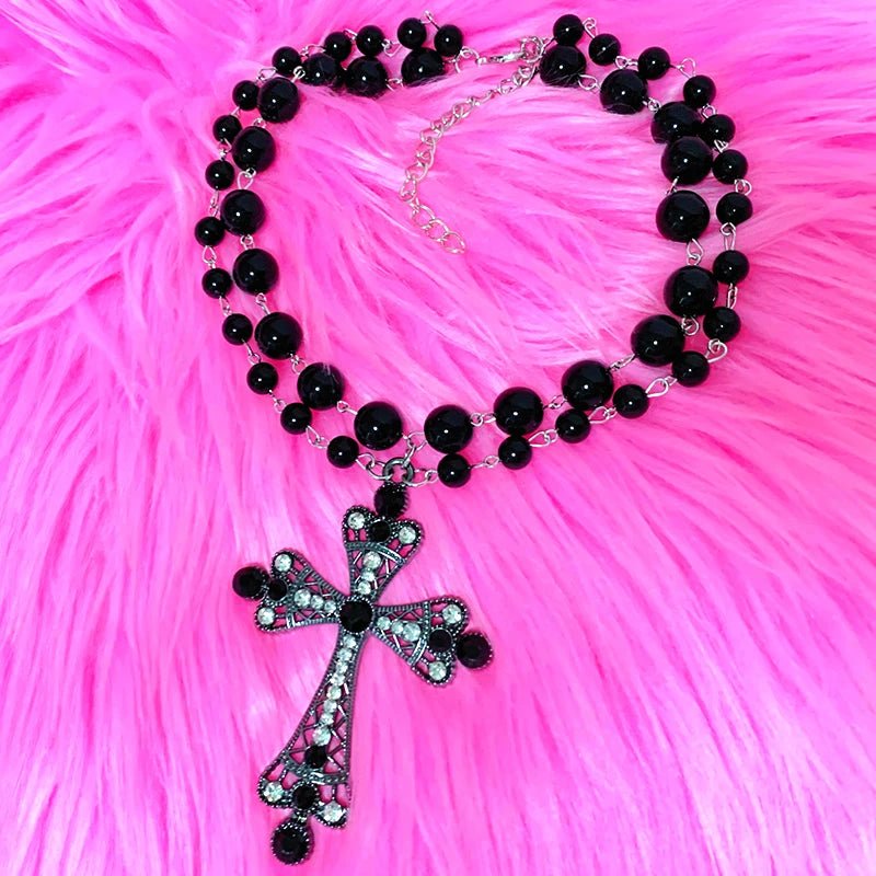Midnight Thorn Gothic Cross Necklace Shoptery