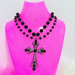 Midnight Thorn Gothic Cross Necklace Shoptery
