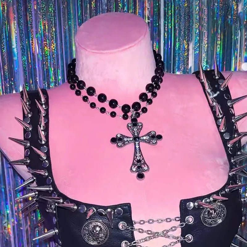 Midnight Thorn Gothic Cross Necklace Shoptery