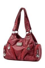 Y2k Midnight Zipper Accent Shoulder Bag red Shoptery