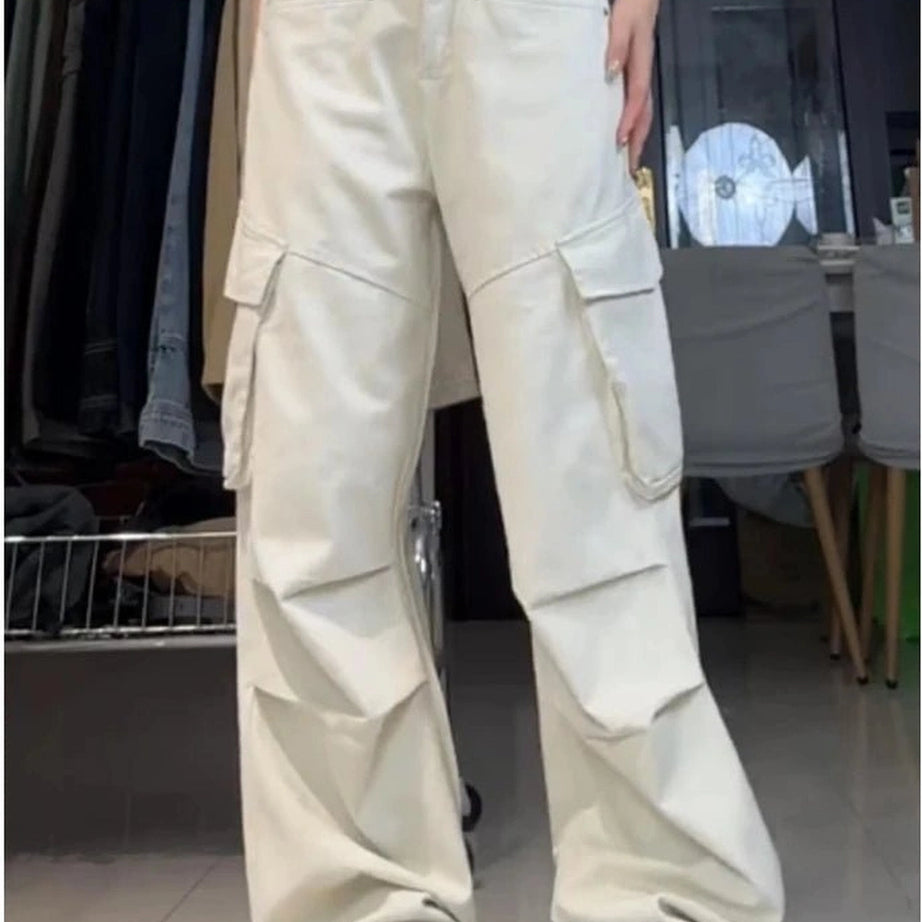 Y2k Minimalist Cargo Wide-Leg Pants Shoptery