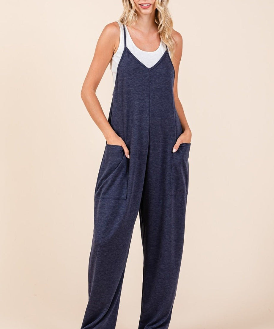 Mittoshop Patch Pocket Wide Leg Sleeveless Jumpsuit - test