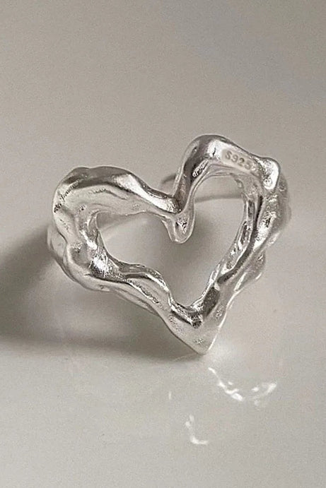 Molten Heart Silver Ring - 