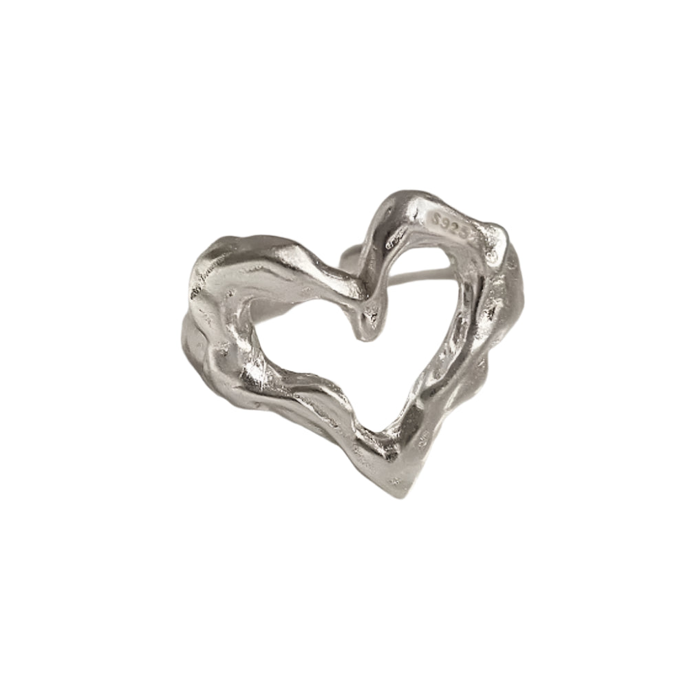 Molten Heart Edgy Silver Ring as picture resizable Shoptery