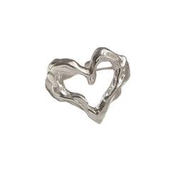 Molten Heart Edgy Silver Ring as picture resizable Shoptery