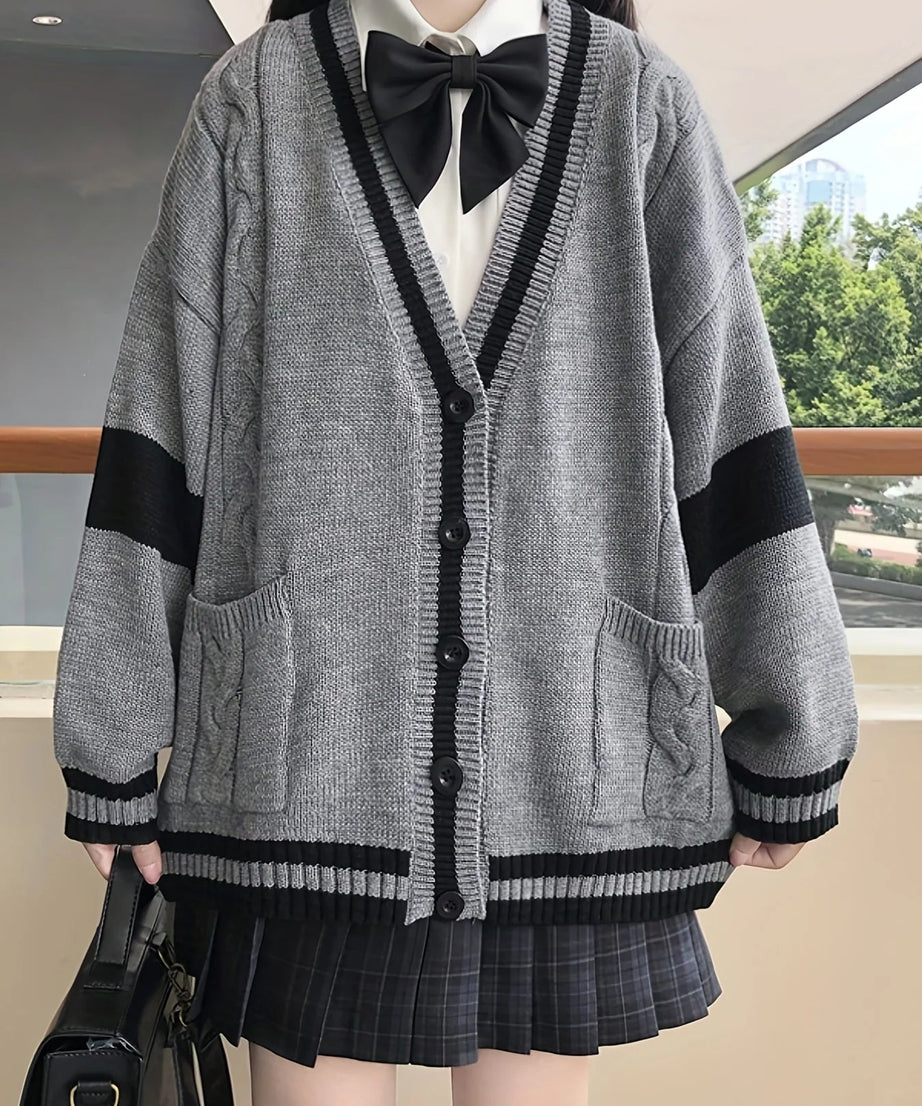 Monochrome Academia Cardigan - Cardigans