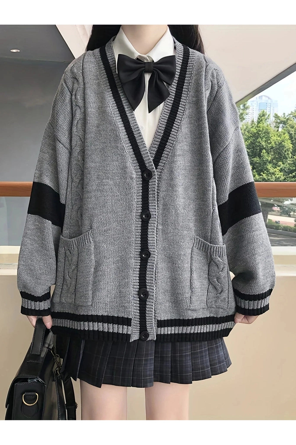 Monochrome Academia Cardigan - Cardigans