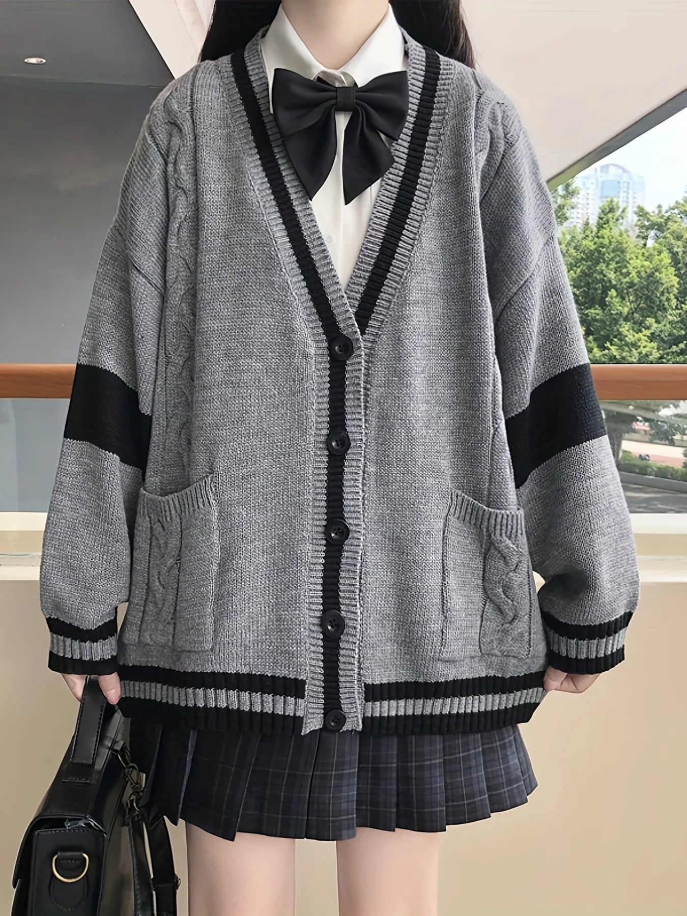 Monochrome Academia Cardigan - Cardigans