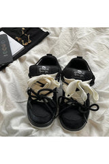 Kawaii Monochrome Edgy Low-Top Sneakers Shoptery