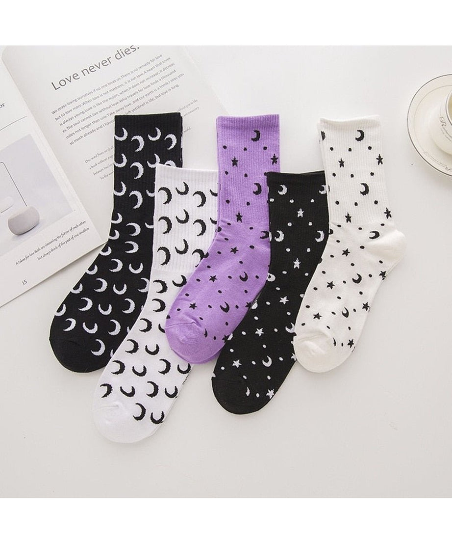 Moon Cotton Socks - Socks