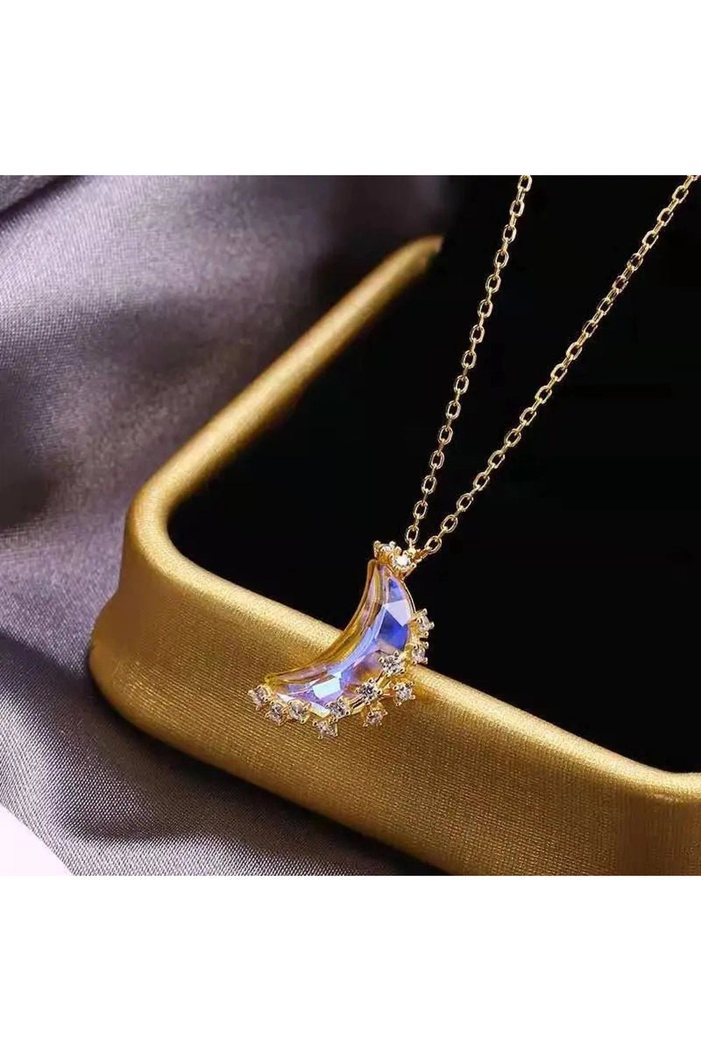 Aesthetic Moon Stainless Steel Necklace Shoptery