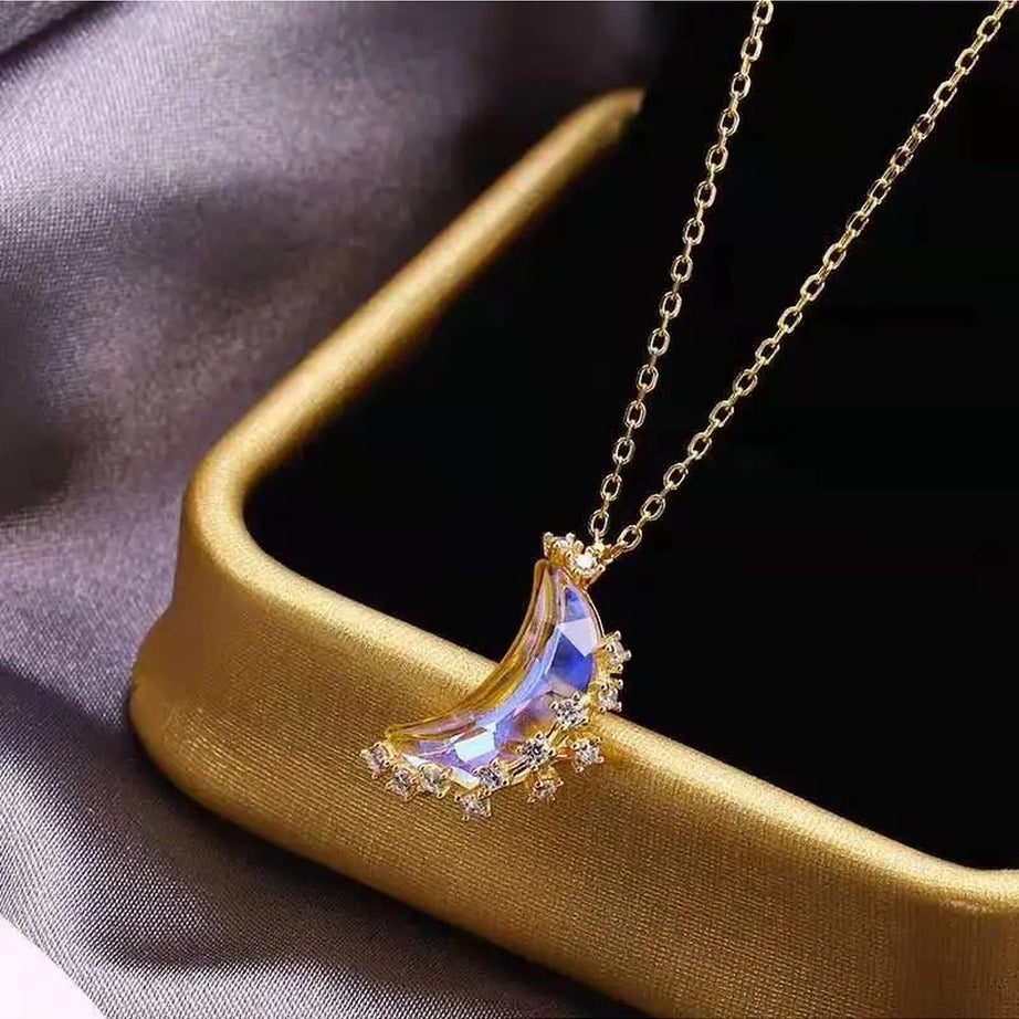 Aesthetic Moon Stainless Steel Necklace Shoptery