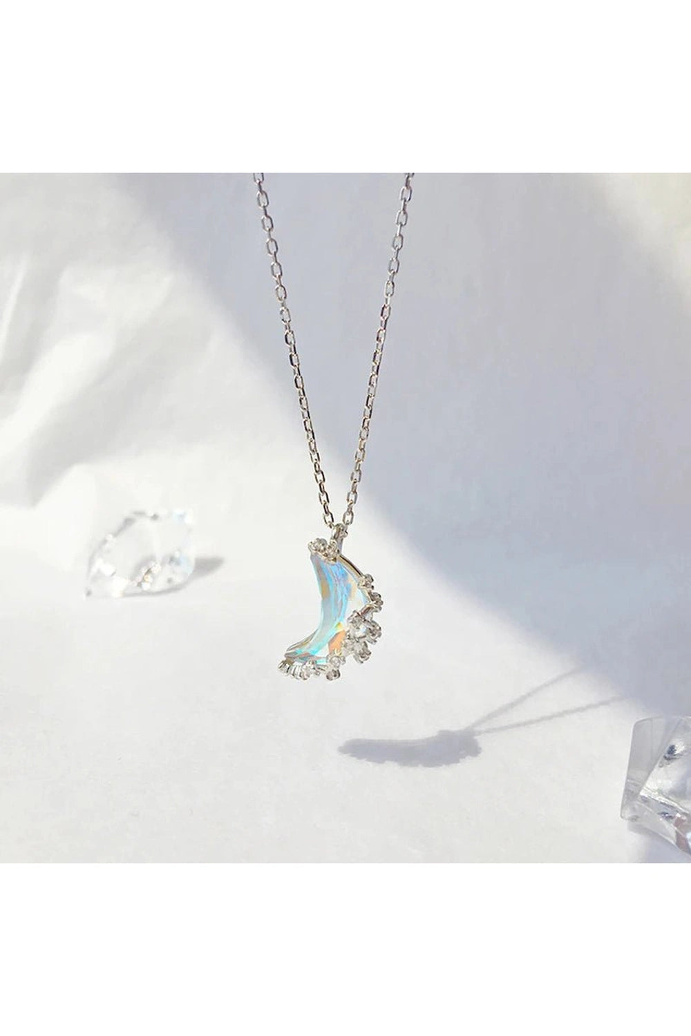 Aesthetic Moon Stainless Steel Necklace Shoptery