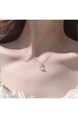 Aesthetic Moon Stainless Steel Necklace Shoptery