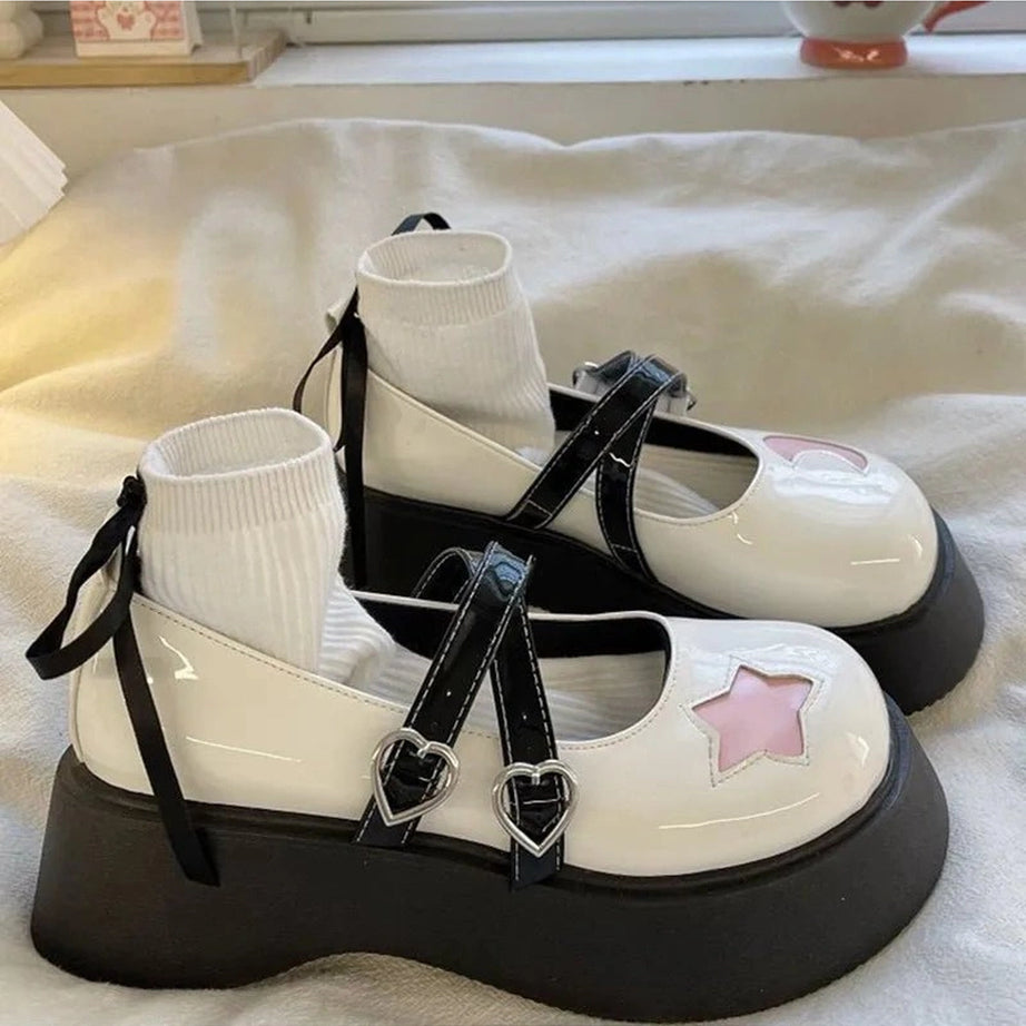 Moon & Star Kawaii Platform Mary Janes Shoes Shoptery