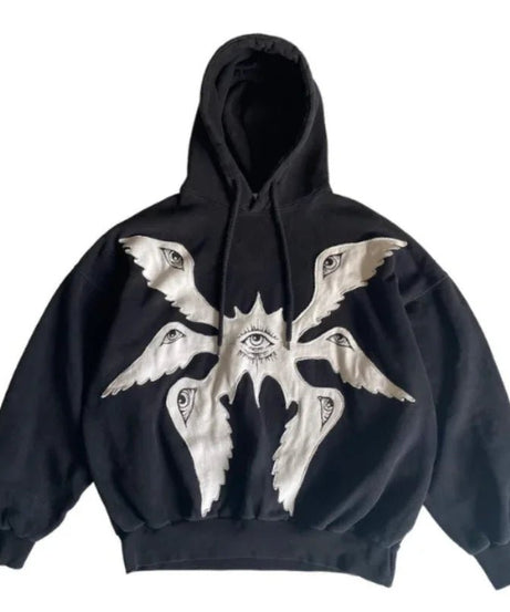 Mystic Eyes Embroidered Hoodie - Hoodies