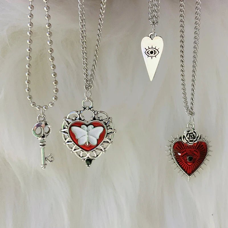 Mystic Heart Pendant Layered Necklaces - 