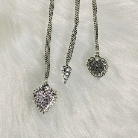 Goth Mystic Heart Pendant Layered Necklaces Shoptery