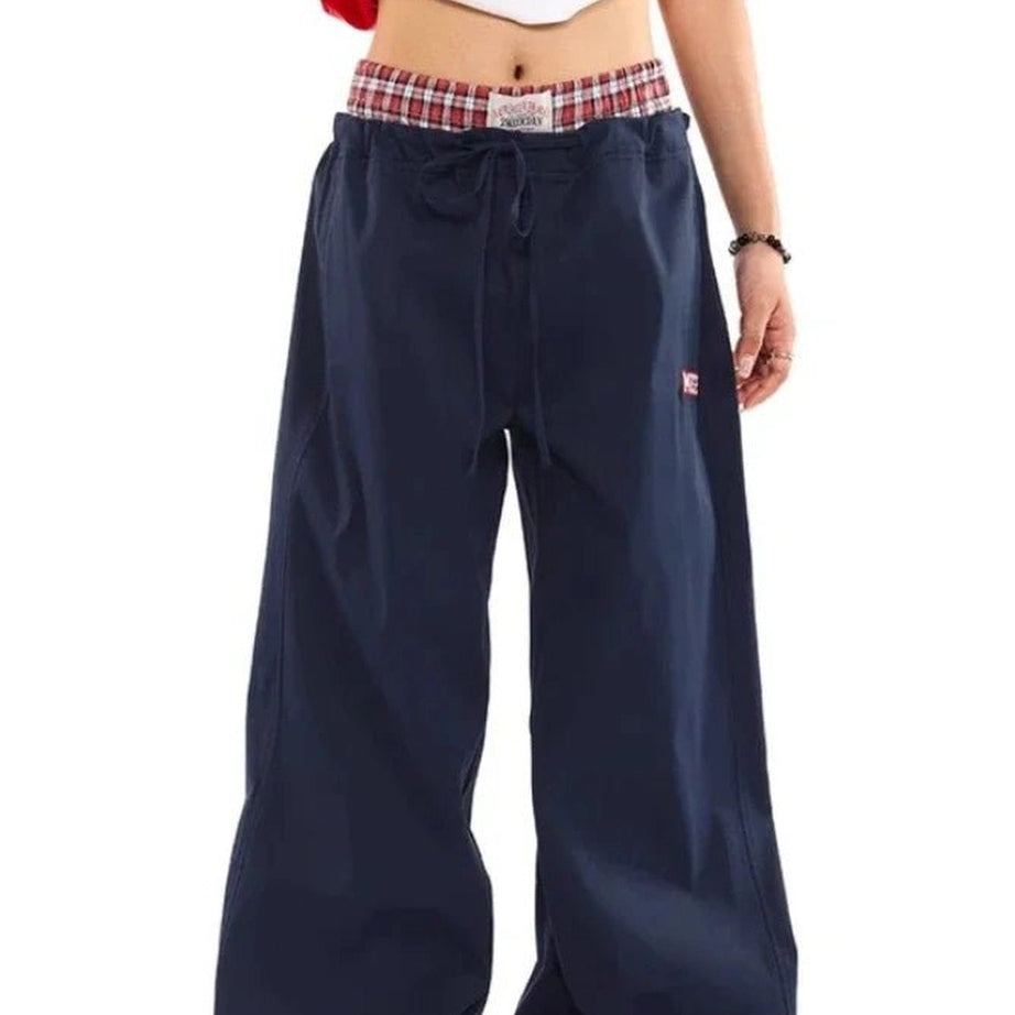 Y2k Navy Baggy Streetwear Pants Shoptery
