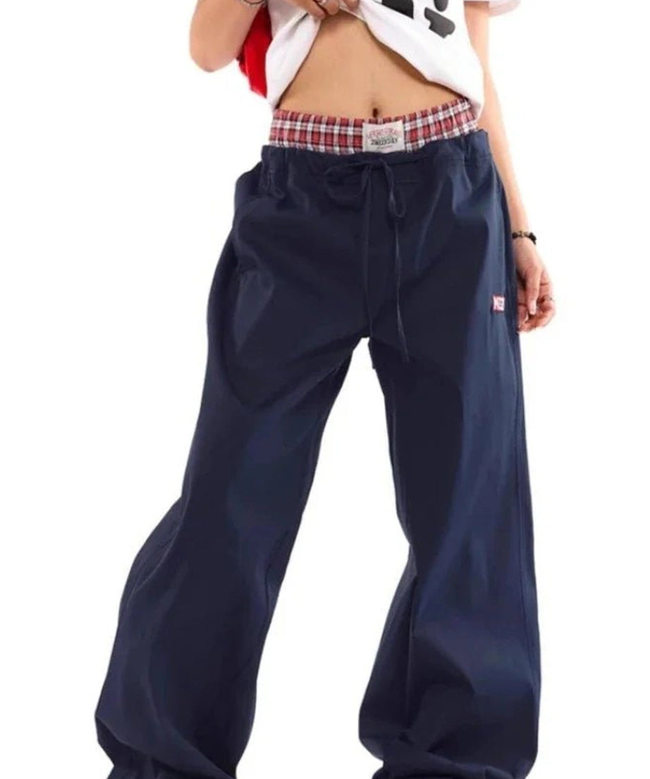 Navy Baggy Streetwear Pants - Pants