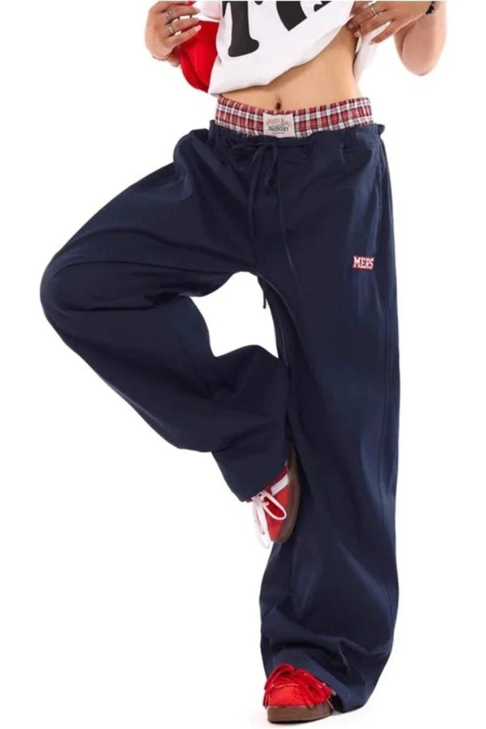 Y2k Navy Baggy Streetwear Pants Shoptery
