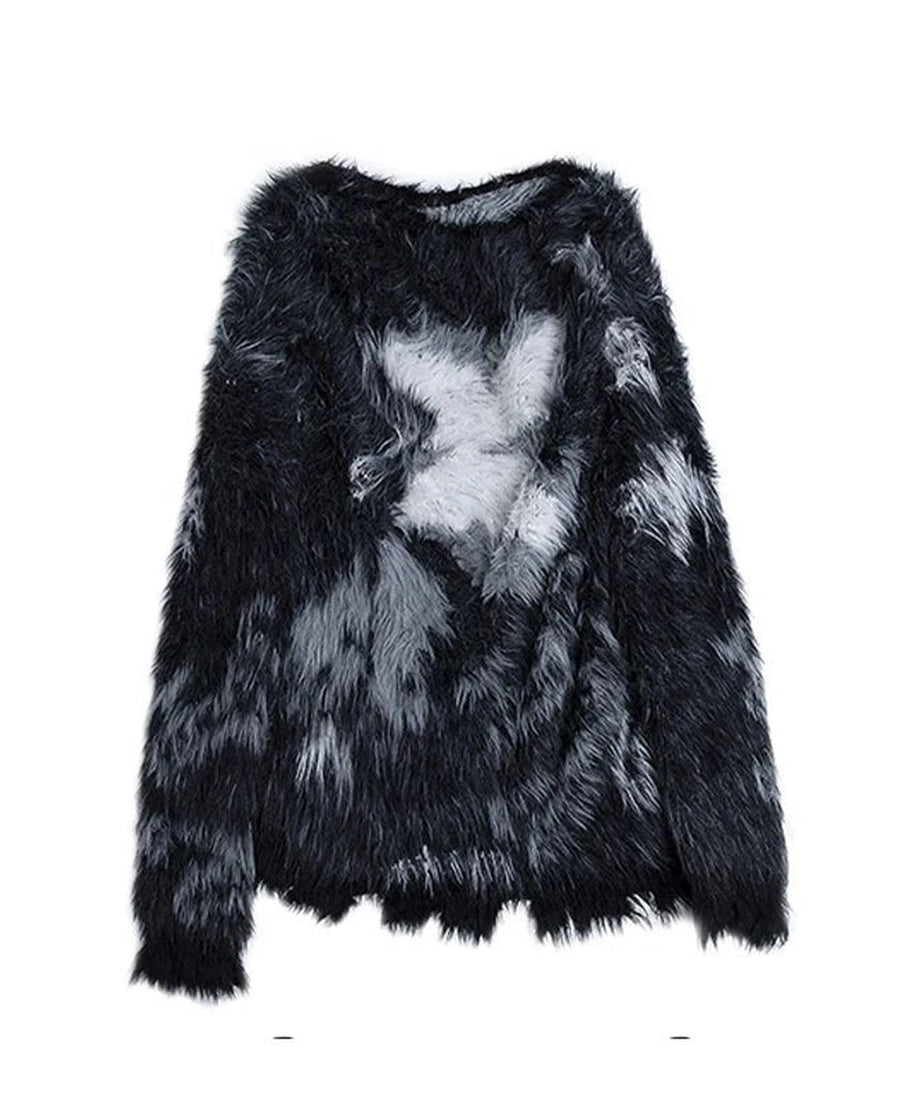 Nebula Fuzz Distressed Sweater - 