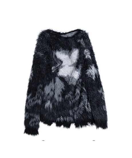 Nebula Fuzz Distressed Sweater - 