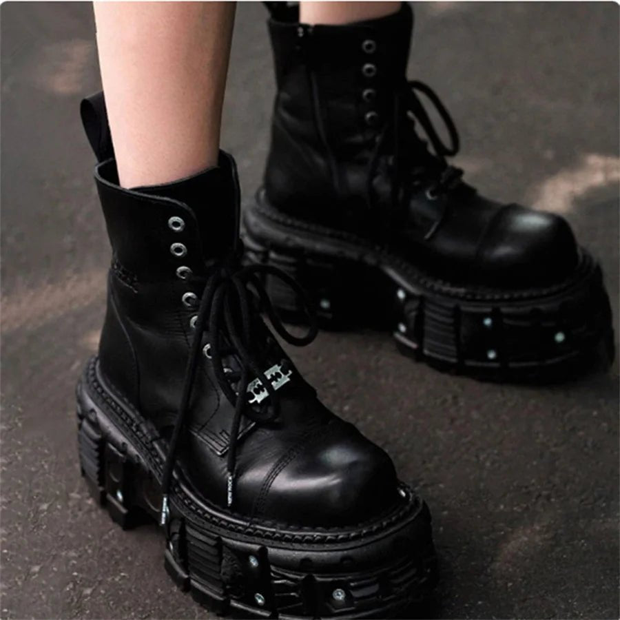 Alt Punk Platform Combat Boots Shoptery