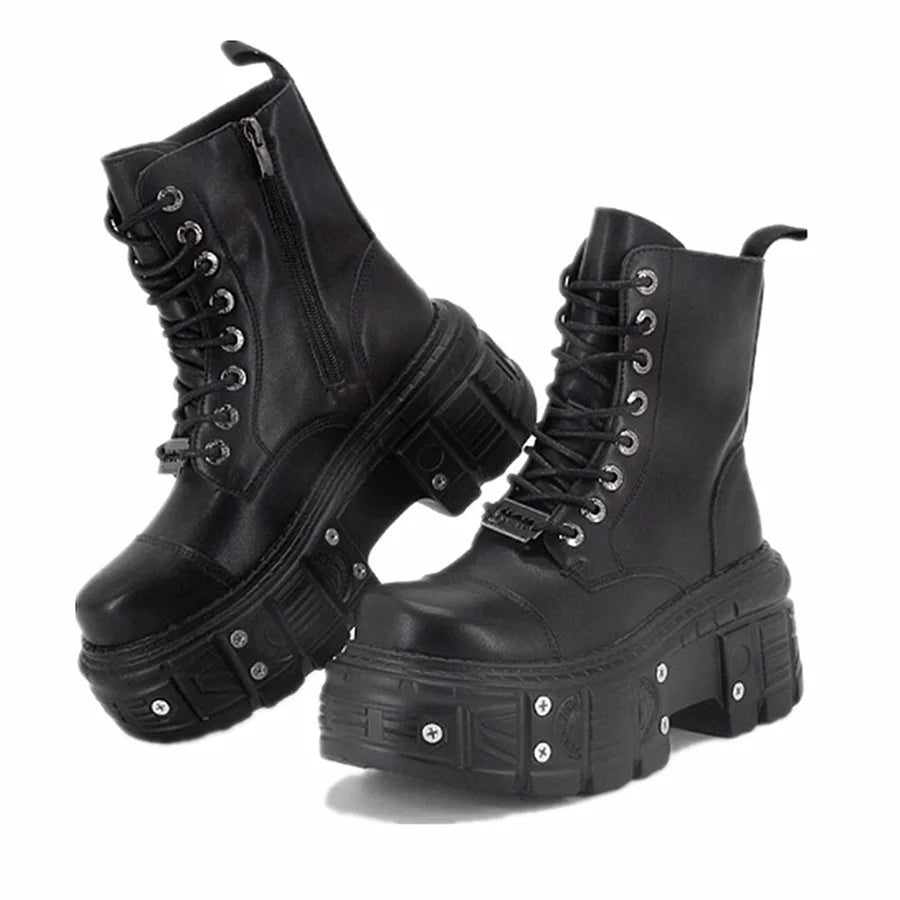 Alt Punk Platform Combat Boots Shoptery