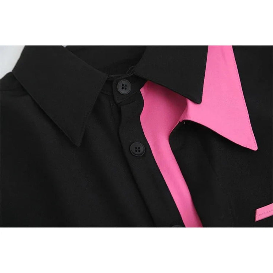 Emo Neon Edgy Contrast Shirt Shoptery