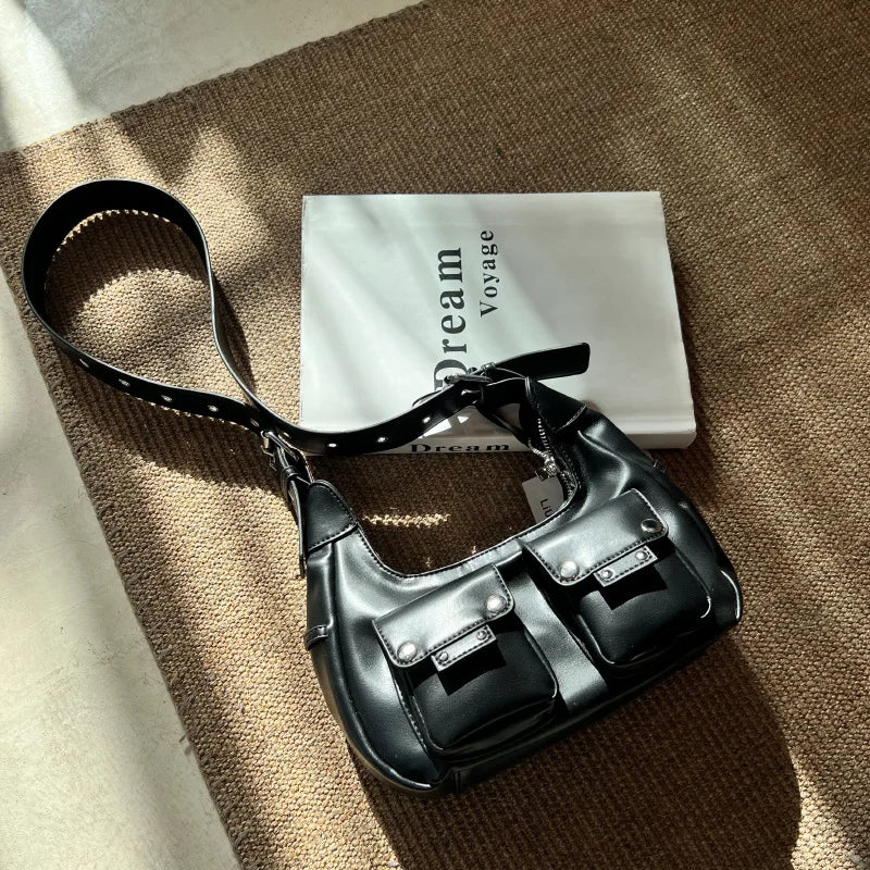 Noir Utility Y2k Pocket Bag Shoptery