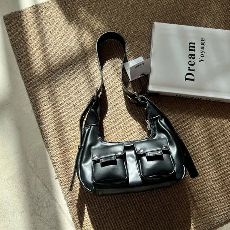 Noir Utility Y2k Pocket Bag black Shoptery