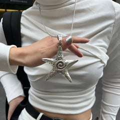 Ocean Edgy Starfish Necklace Shoptery