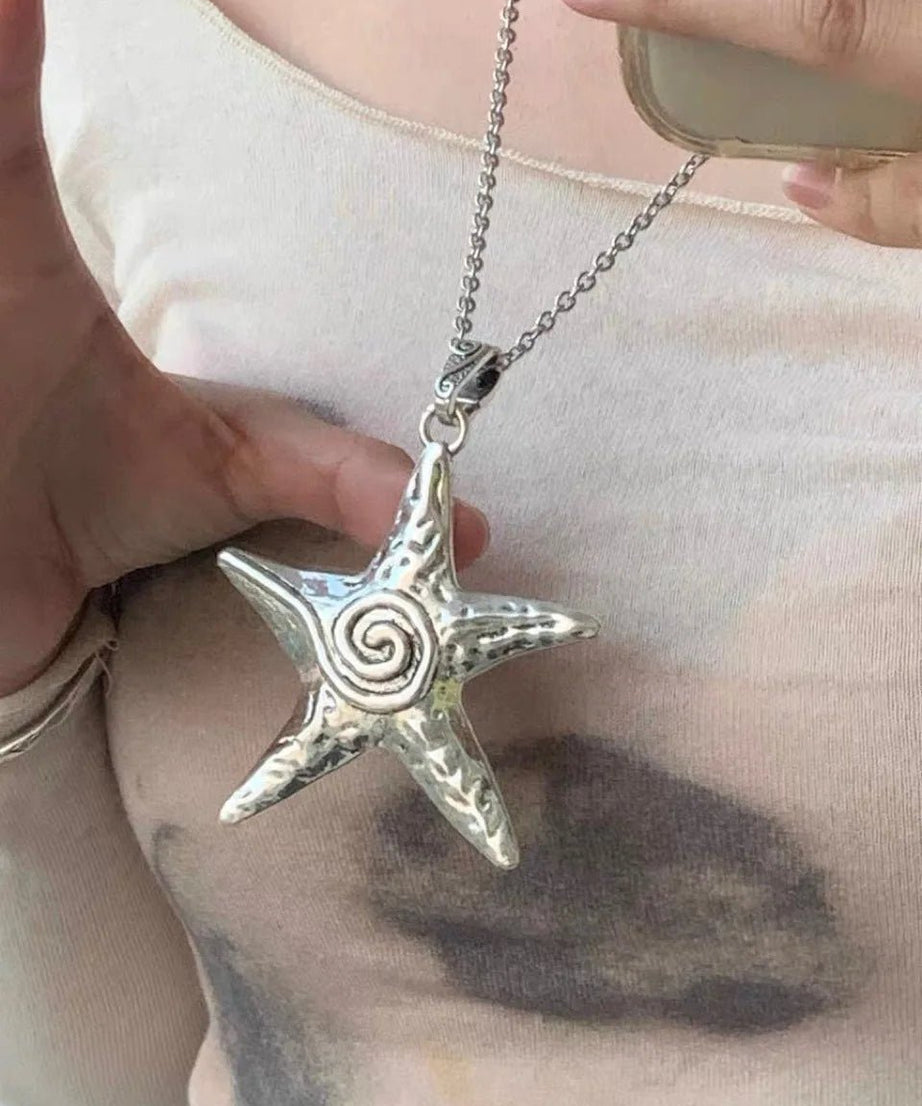 Ocean Spiral Star Pendant Necklace - Necklaces