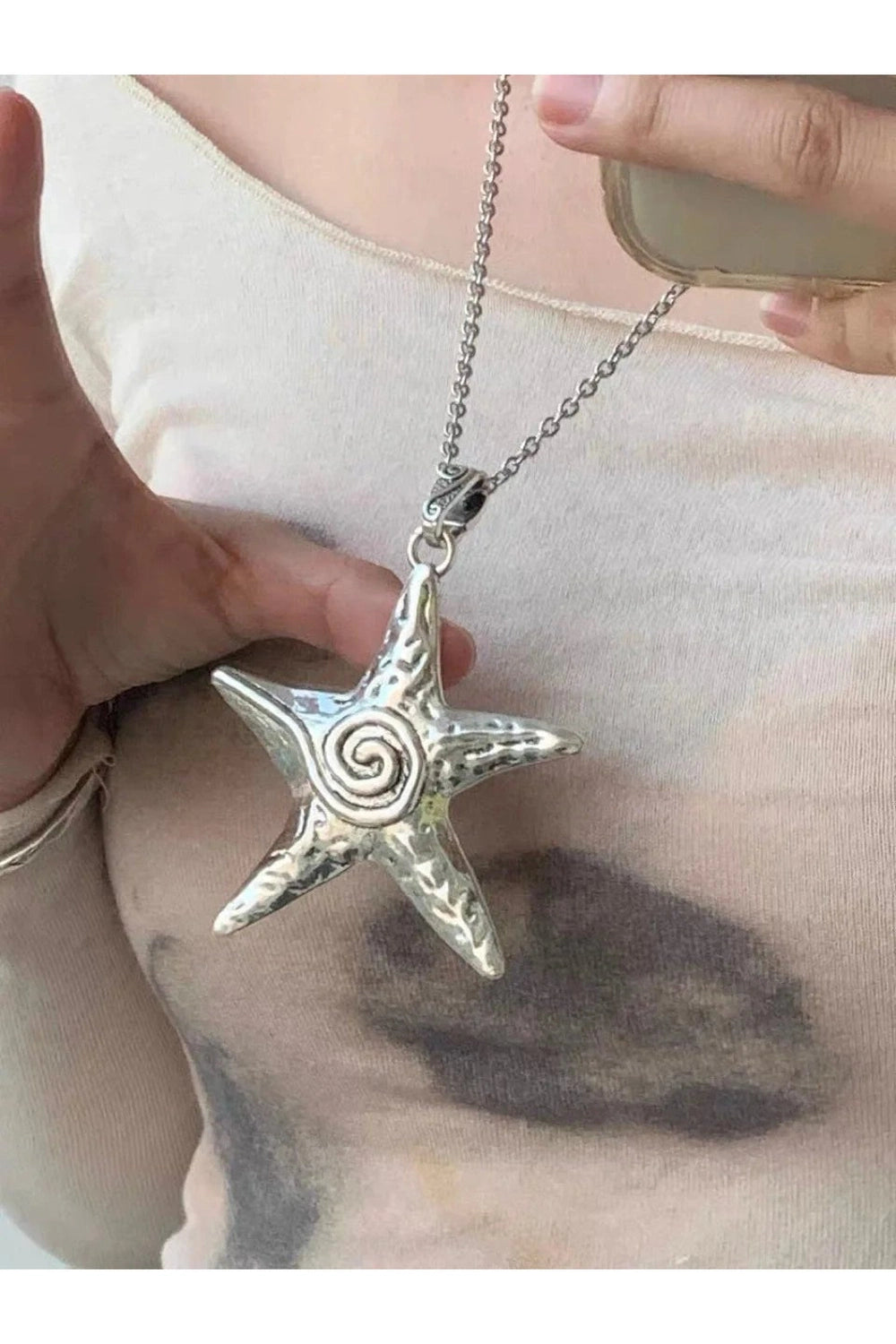 Ocean Spiral Star Pendant Necklace - Necklaces