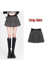 Off-Shoulder Y2k Denim Outfit Set Only Skirt Shoptery