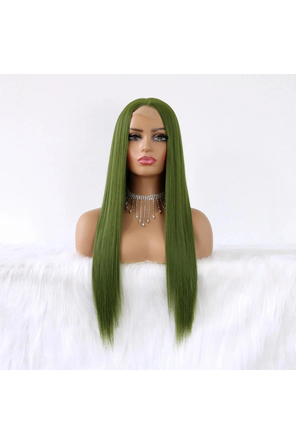 Olive Green Straight Wig - Wigs