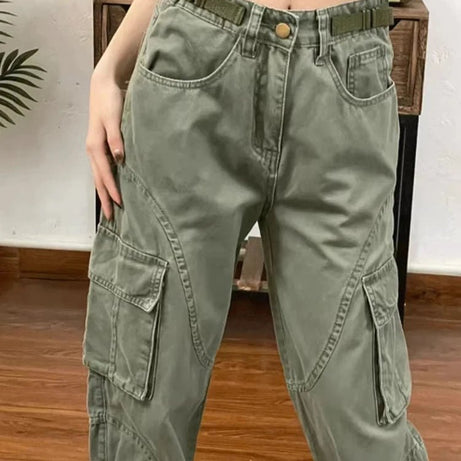 Olive Green Utility Y2k Cargo Pants Shoptery