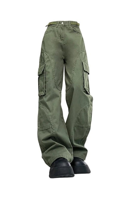 Olive Green Utility Cargo Pants - Pants