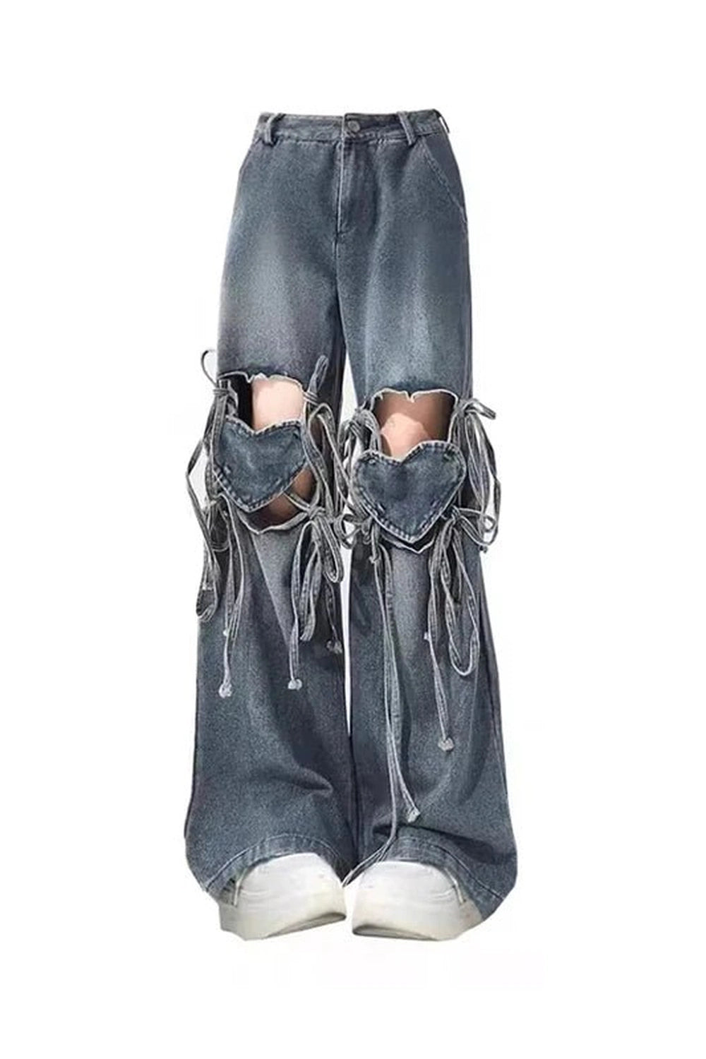 Alt Ombre Cutout Lace-Up Pants Blue Shoptery