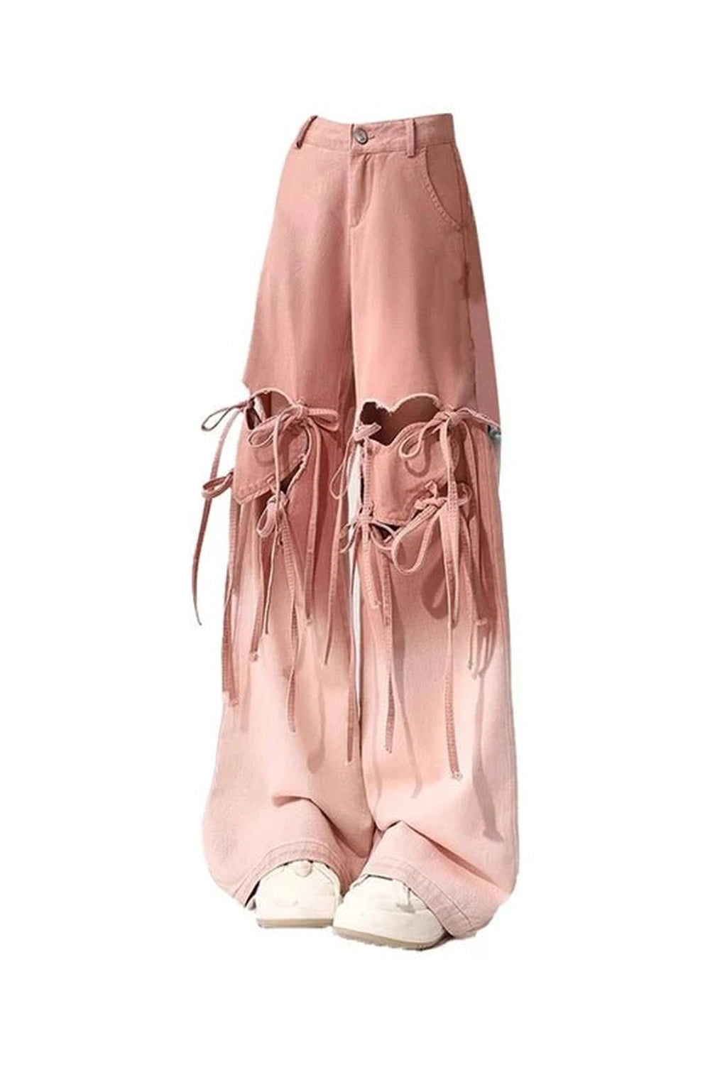 Alt Ombre Cutout Lace-Up Pants Pink Shoptery