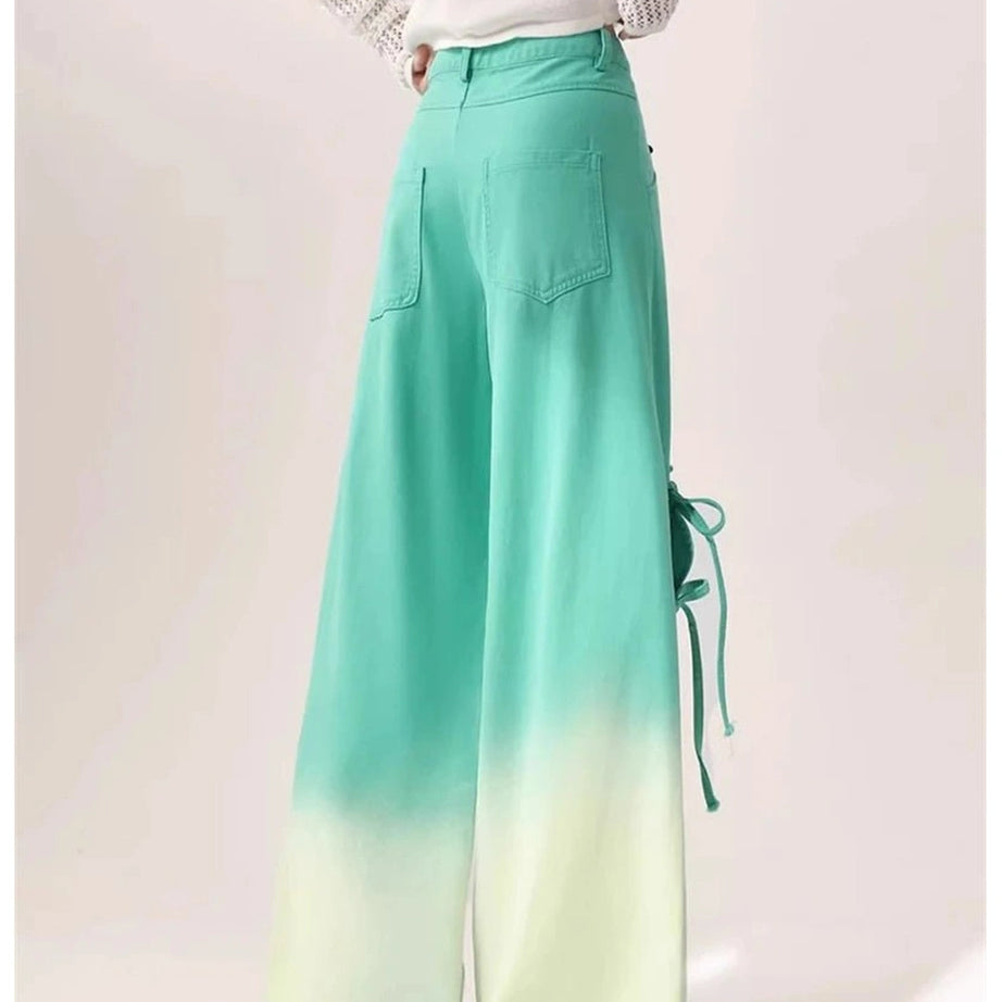 Alt Ombre Cutout Lace-Up Pants Shoptery