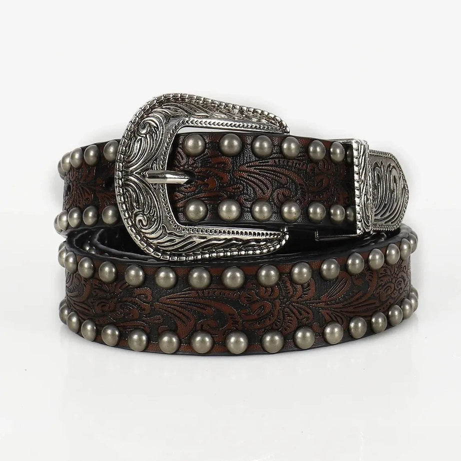 Retro Ornate Western Studded Belt Coffee Shoptery