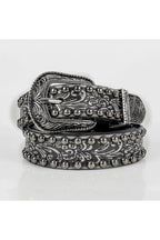 Retro Ornate Western Studded Belt Black Shoptery
