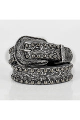 Retro Ornate Western Studded Belt Black Shoptery